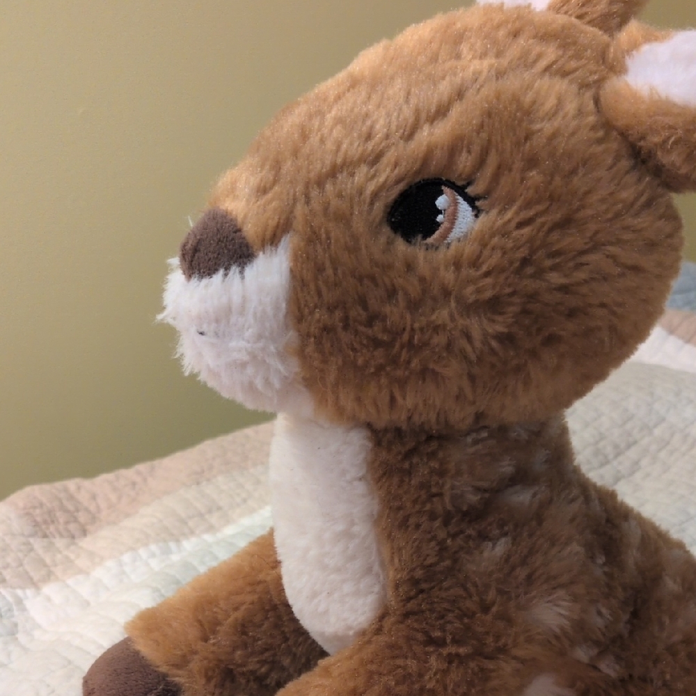 Plush Brown Deer Stuffed Animal with Cream Accents - Soft Cuddly Toy